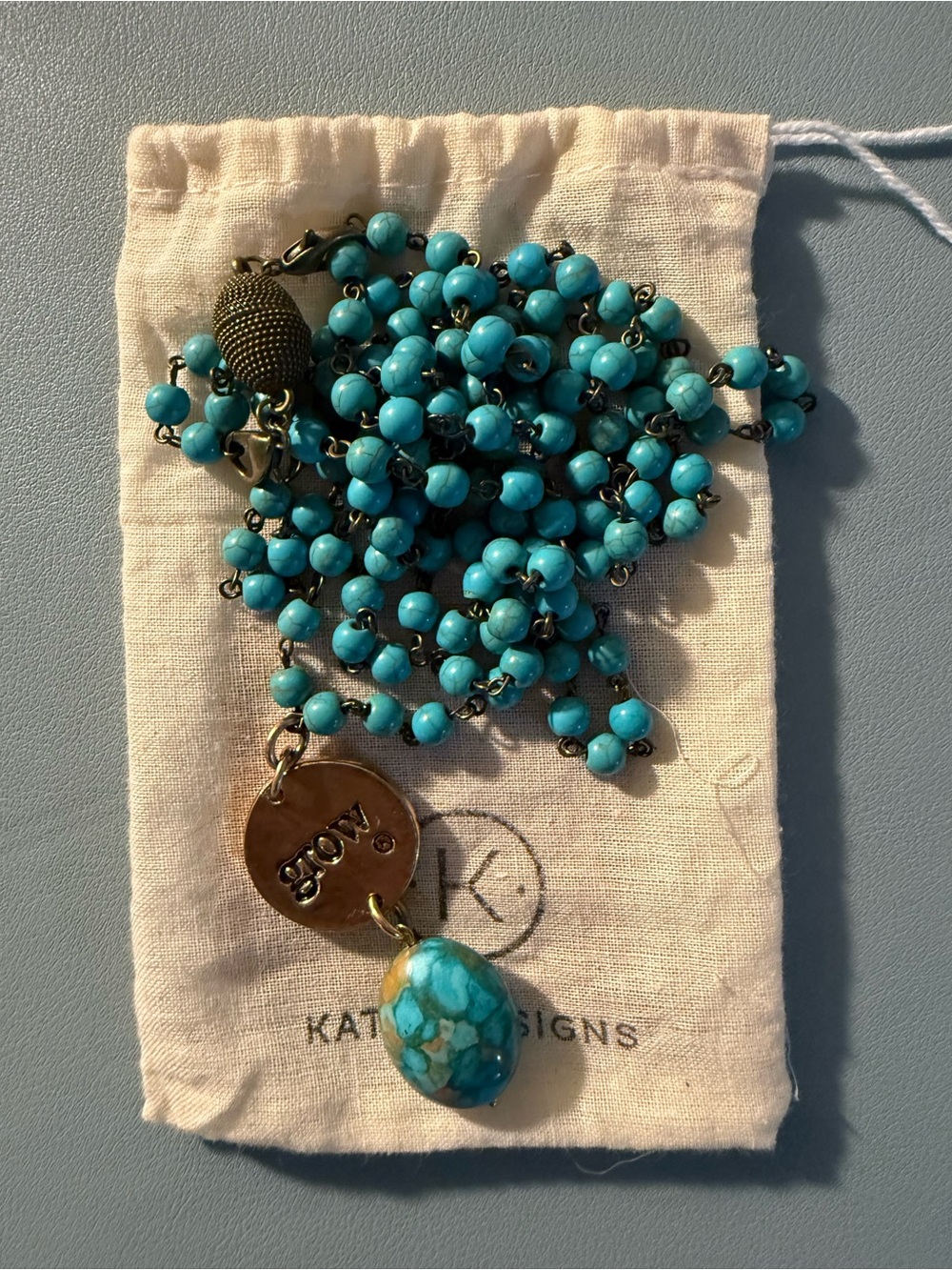 Katia Designs Turquoise Sunflower Grow necklace - Picture 2 of 4
